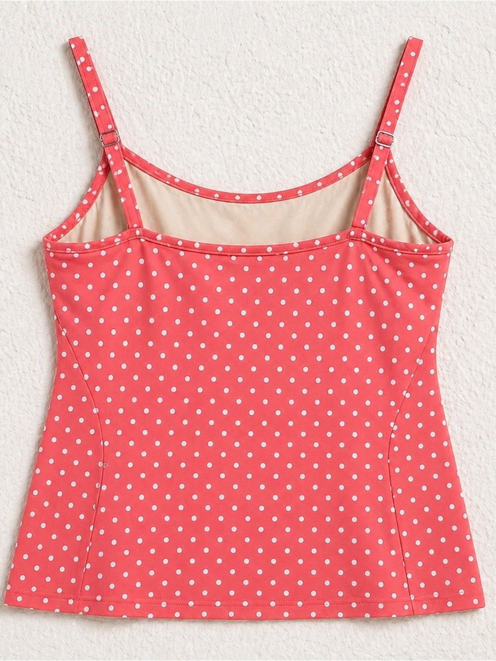 Lands’ End Coral Polka Dot Tankini Top & Swim Skirt Bottom Set Size 14 NWT - Picture 4 of 14